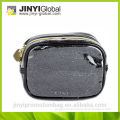2014 latest pvc nice glitter cosmetic zip bag black cosmetica bag